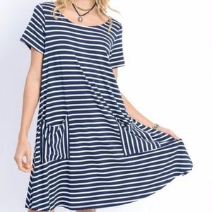 Purple Jodifl Striped Dress w/ Pockets
